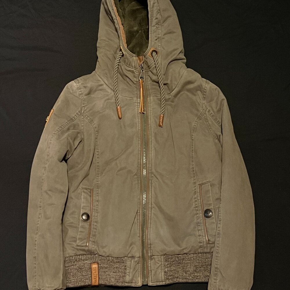 NAKETANO Fleece Lined Brand New World Olive Warm Winter Coat Size M